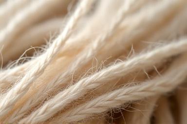 Primo piano di fibre di lino grezzo.